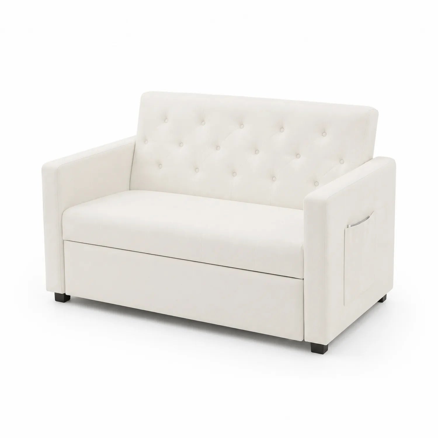 Biała Sofa Dwuosobowa z Ekoskóry