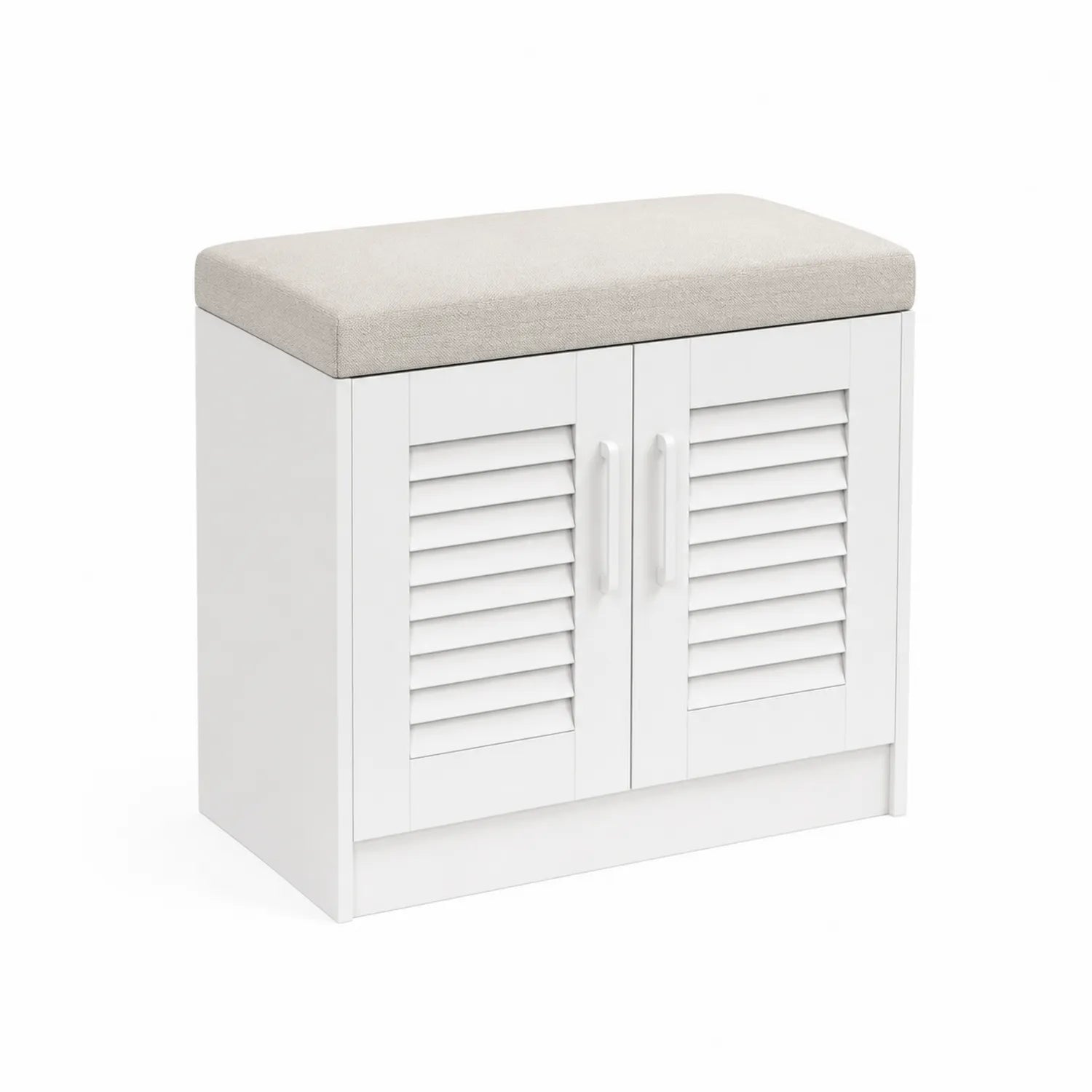 Ławka z drzwiami 80x40x45 cm drewno MDF, tkanina poliestrowa