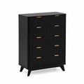 Komoda czarna MDF z 5 szufladami