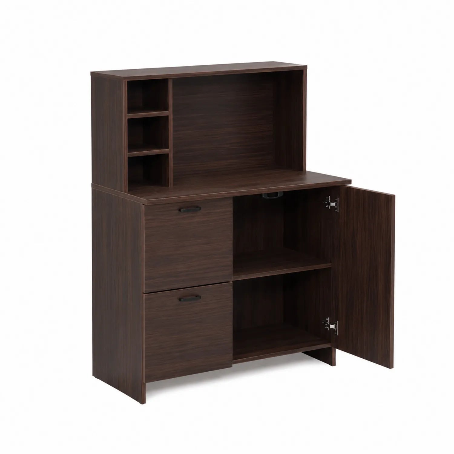 Brązowa szafka MDF z półkami i drzwiczkami 80x40x120 cm